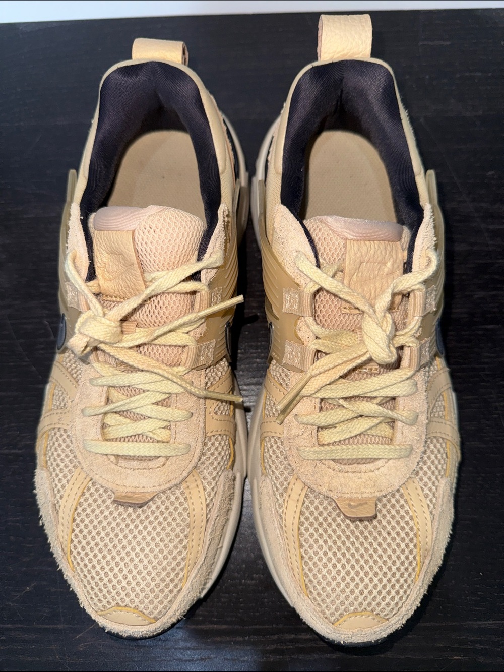 Nike Tan Mesh & Suede Sneakers with Silver Swoosh - Picture 6 of 6